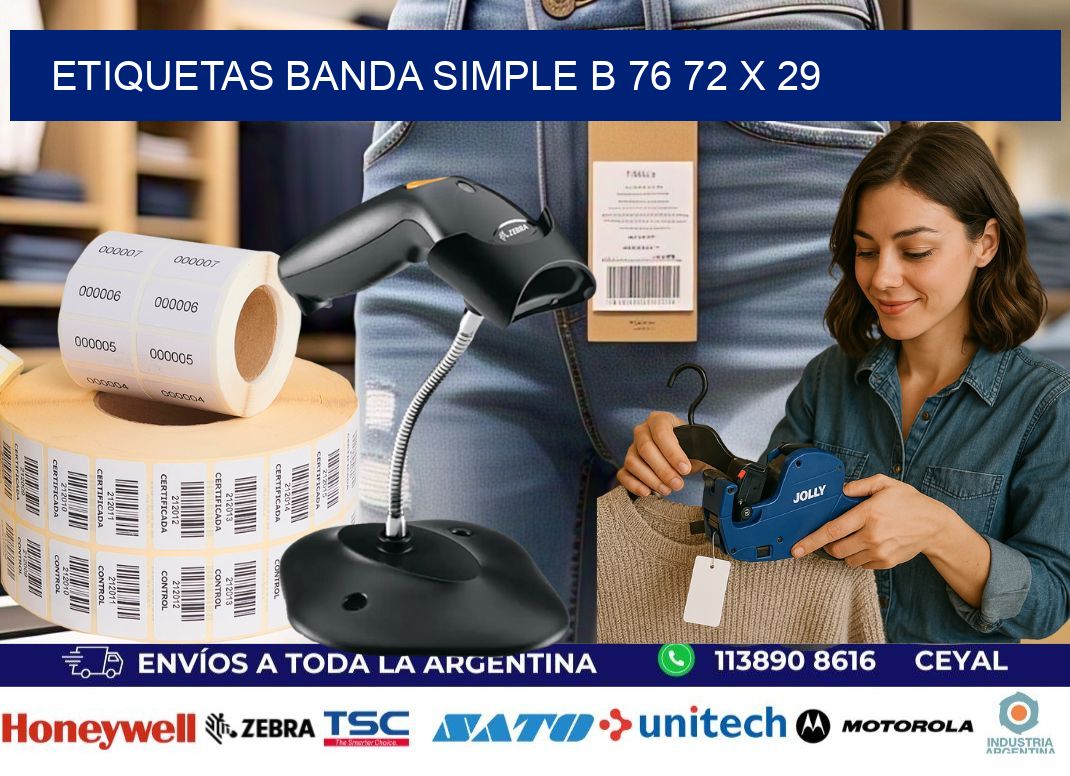 etiquetas banda simple b 76 72 x 29