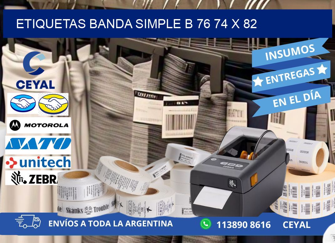 etiquetas banda simple b 76 74 x 82