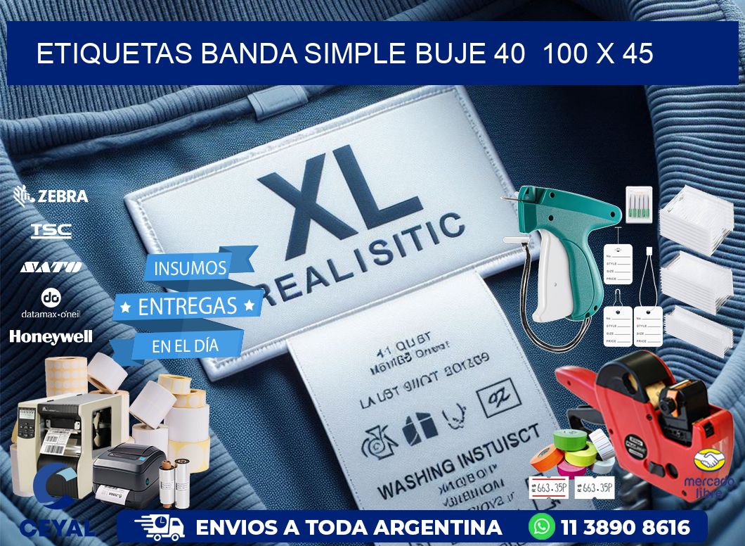 etiquetas banda simple buje 40  100 x 45