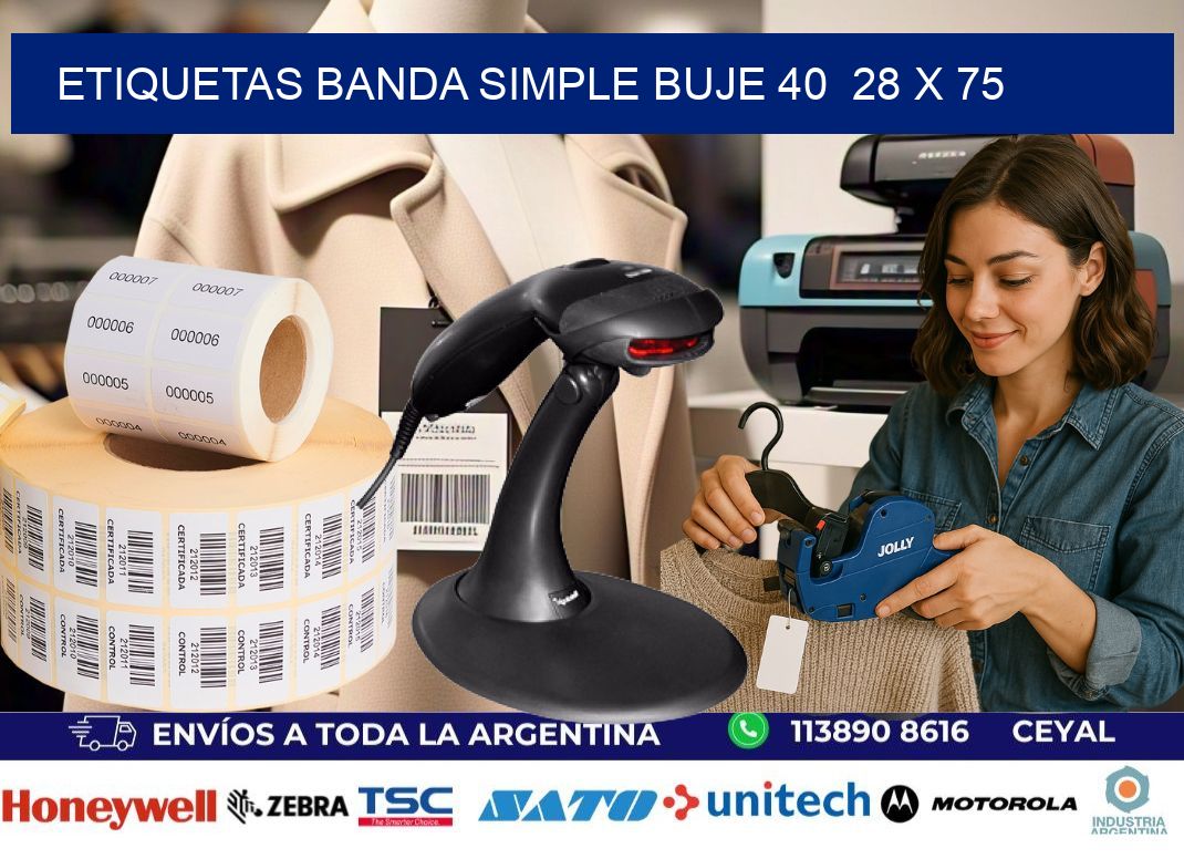 etiquetas banda simple buje 40  28 x 75