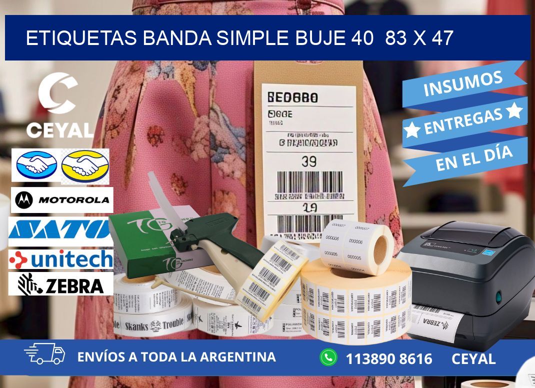 etiquetas banda simple buje 40  83 x 47
