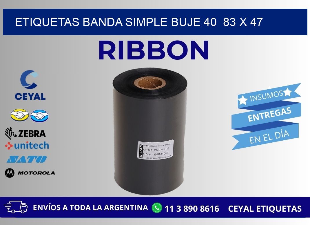 etiquetas banda simple buje 40  83 x 47