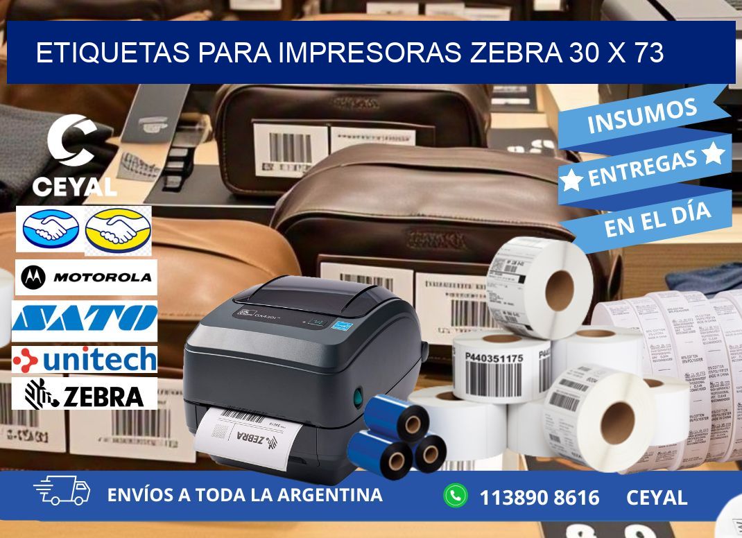 etiquetas para impresoras zebra 30 x 73