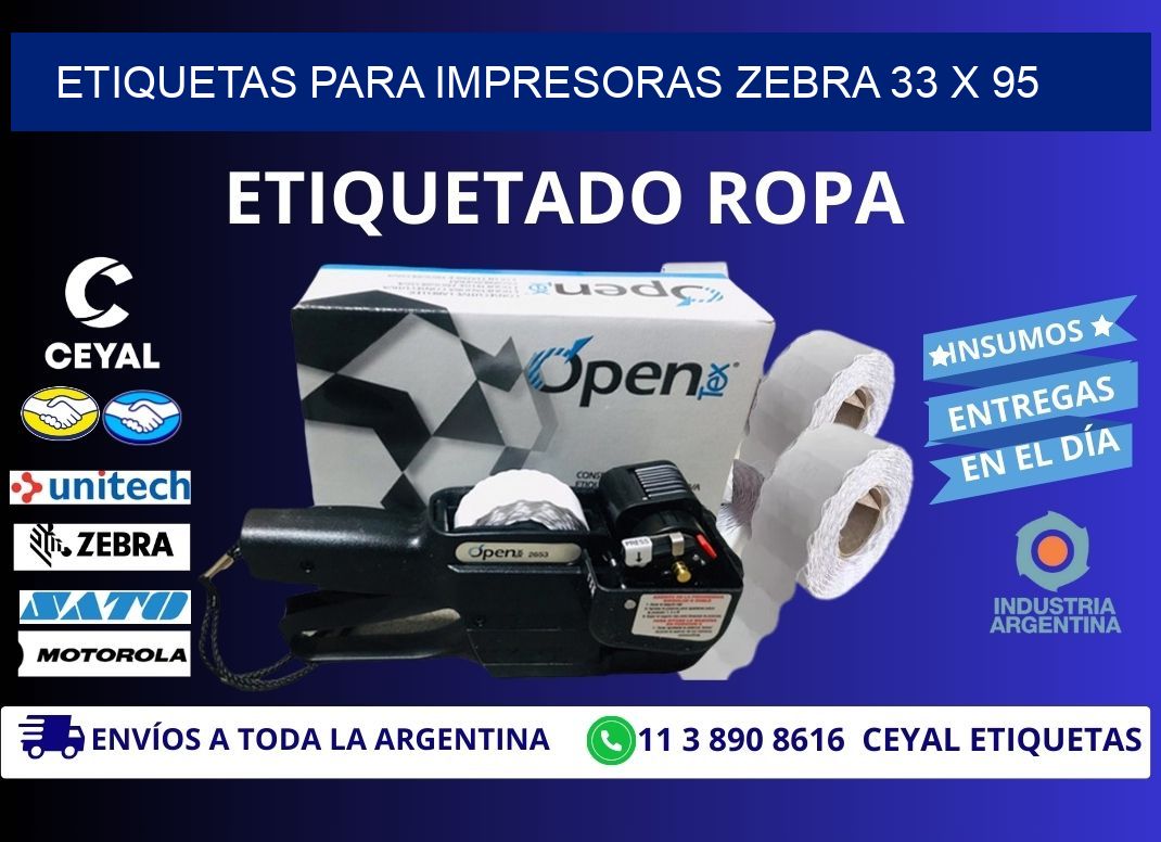 etiquetas para impresoras zebra 33 x 95