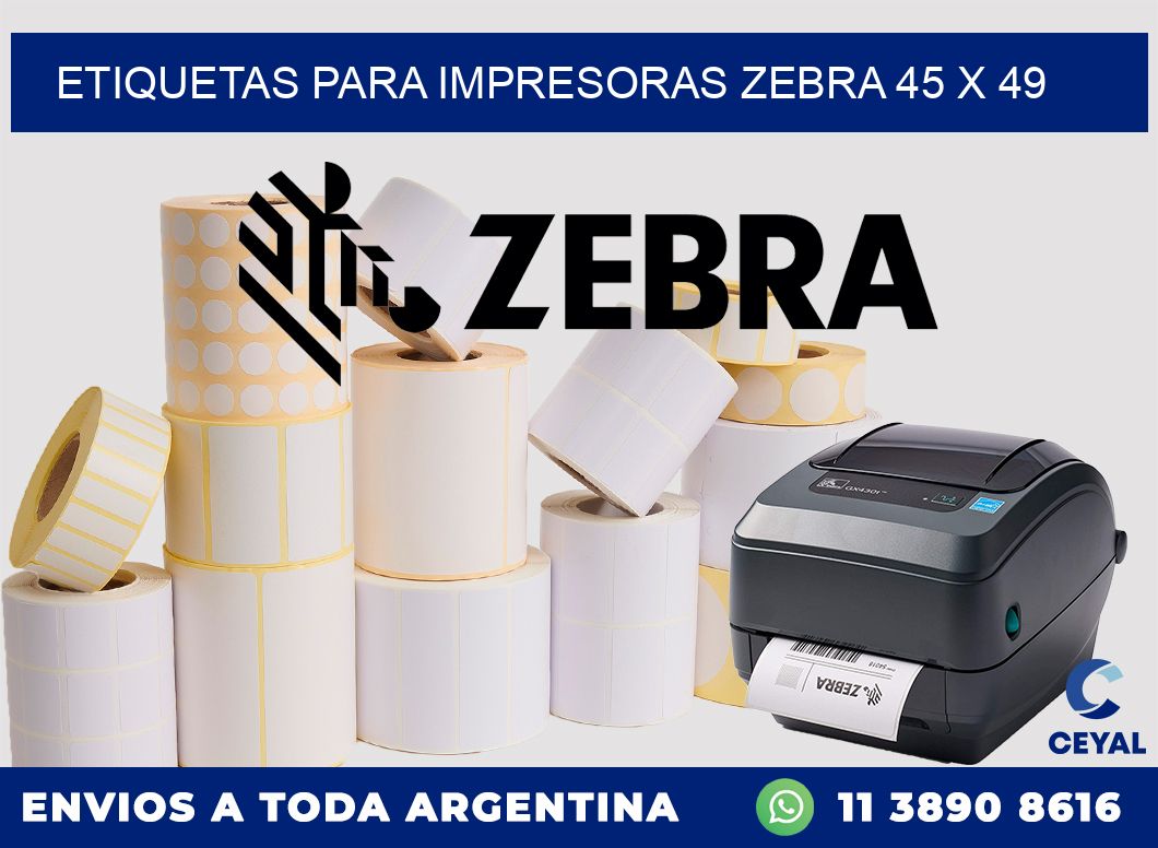 etiquetas para impresoras zebra 45 x 49