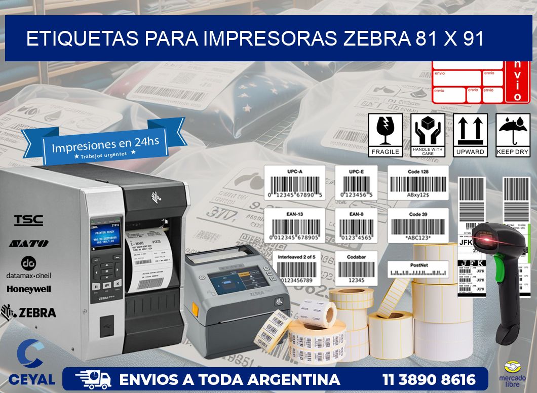 etiquetas para impresoras zebra 81 x 91