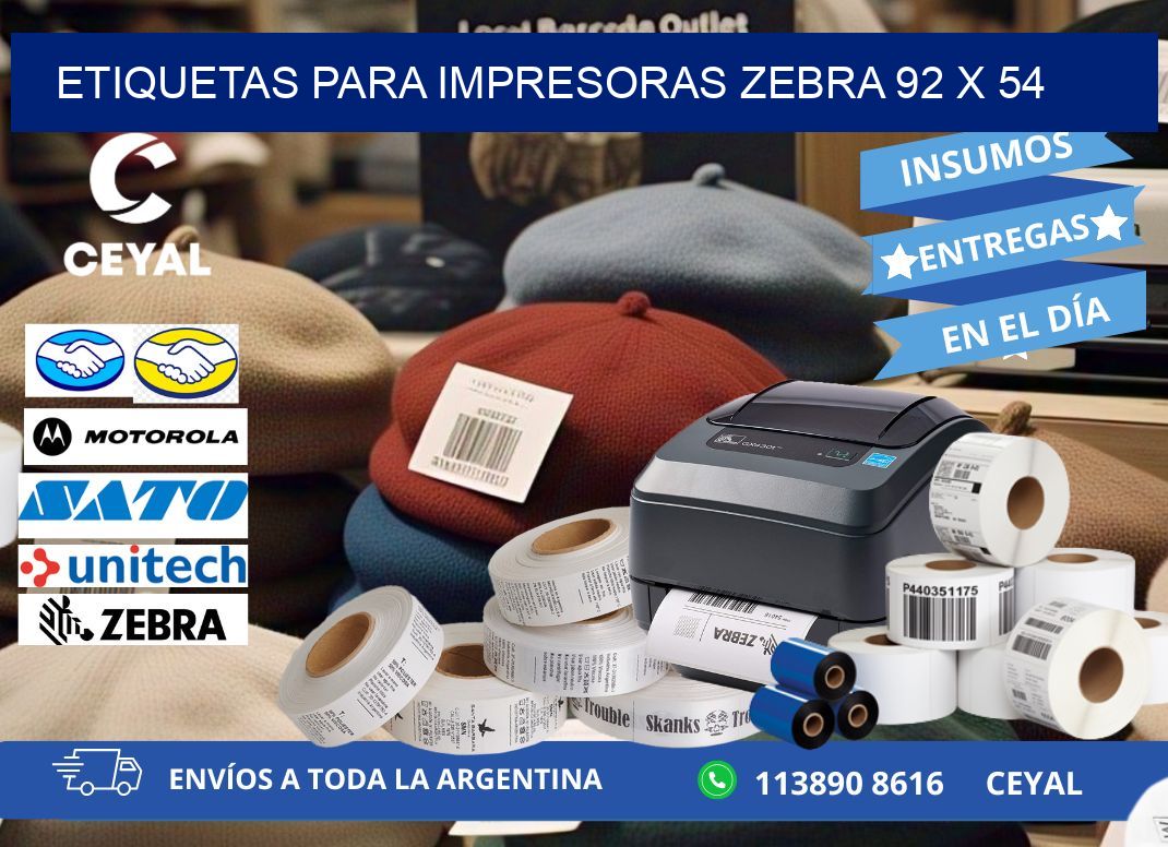 etiquetas para impresoras zebra 92 x 54