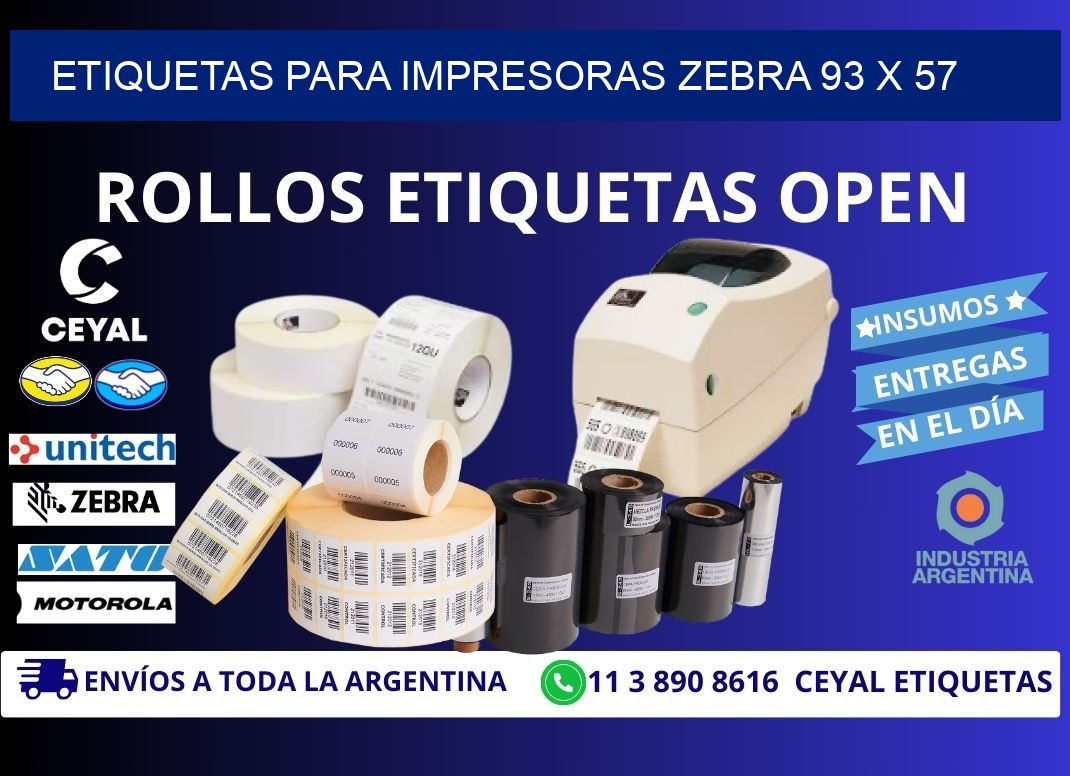 etiquetas para impresoras zebra 93 x 57
