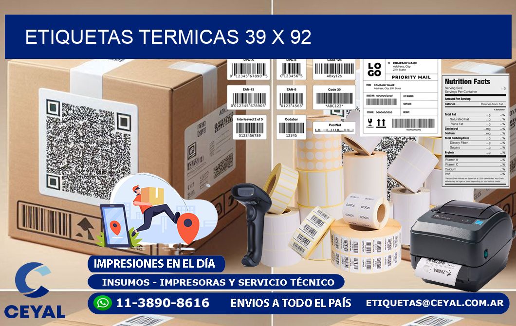 etiquetas termicas 39 x 92