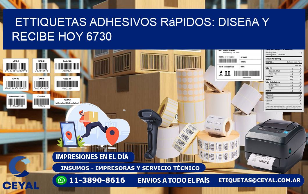 ettiquetas Adhesivos Rápidos: Diseña y Recibe Hoy 6730