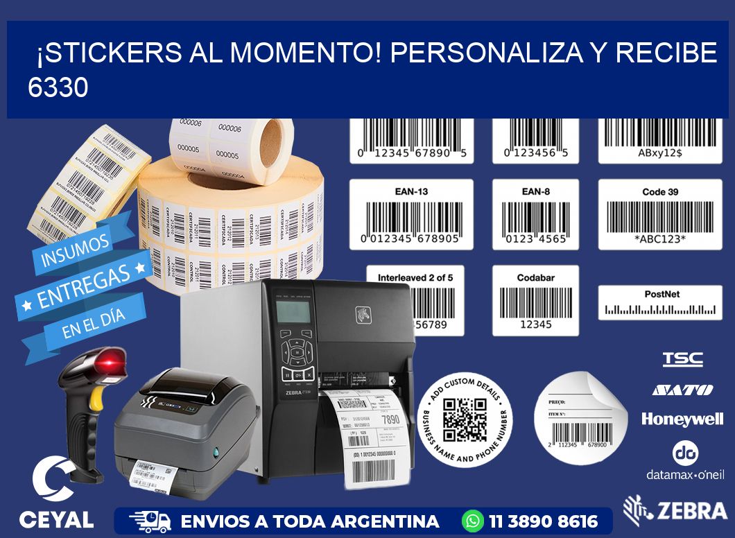 ¡Stickers al Momento! Personaliza y Recibe 6330
