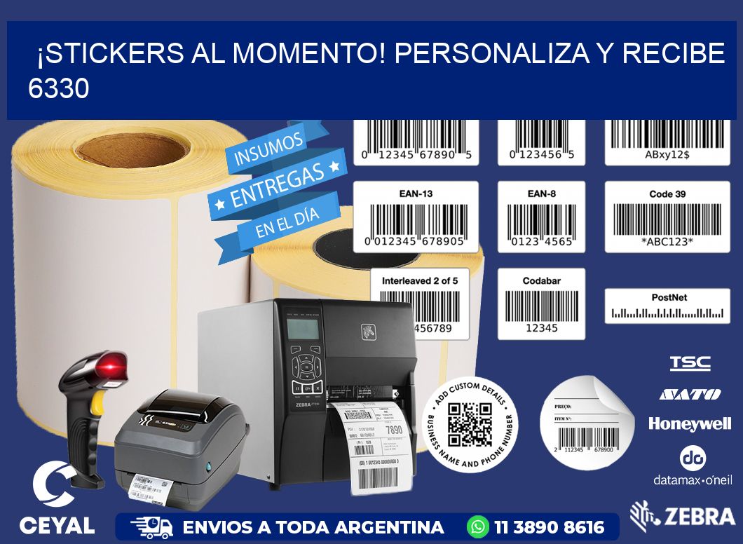 ¡Stickers al Momento! Personaliza y Recibe 6330