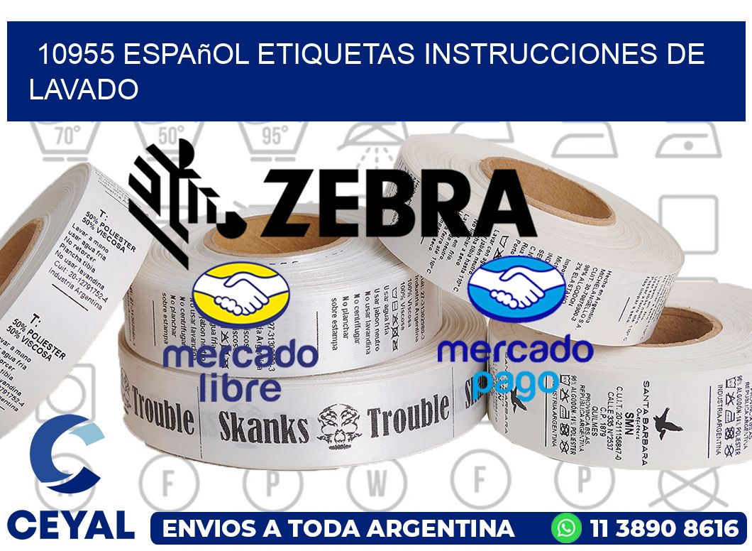10955 español etiquetas instrucciones de lavado