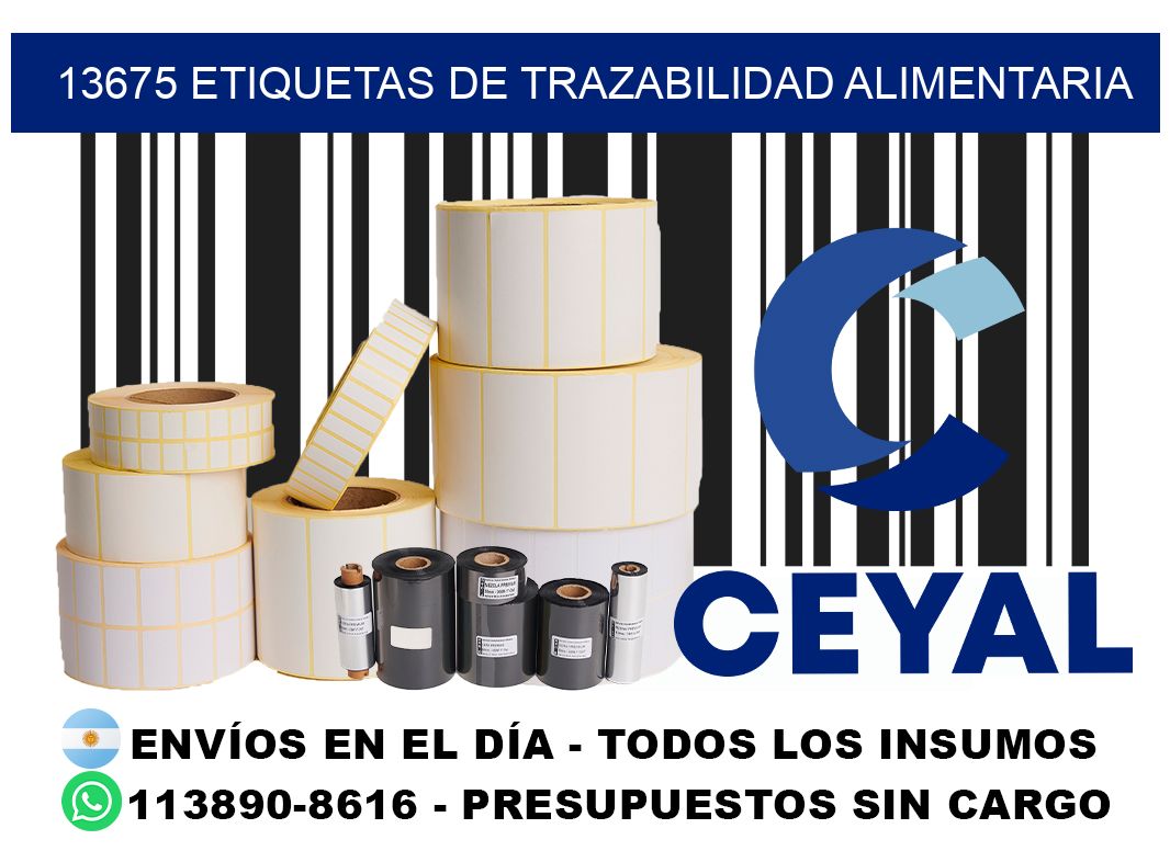 13675 Etiquetas de trazabilidad alimentaria