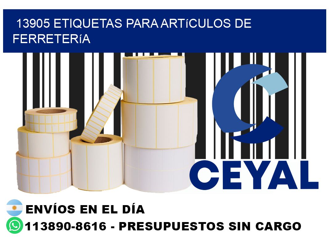 13905 Etiquetas para artículos de ferretería