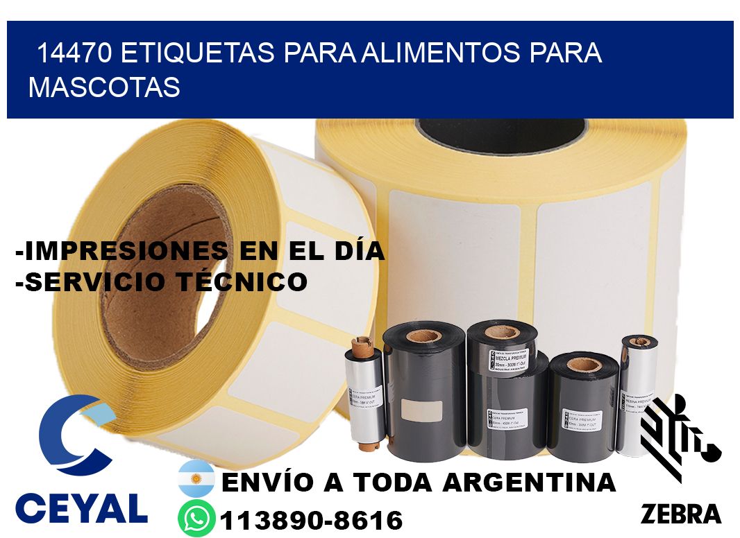 14470 Etiquetas para alimentos para mascotas