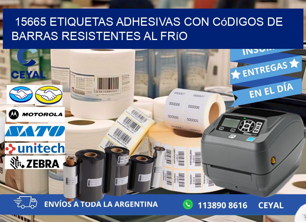 15665 Etiquetas adhesivas con códigos de barras resistentes al frío