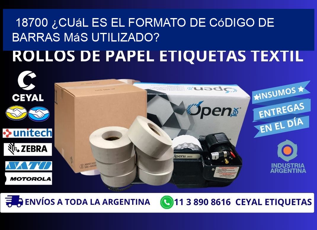 18700 ¿Cuál es el formato de código de barras más utilizado?