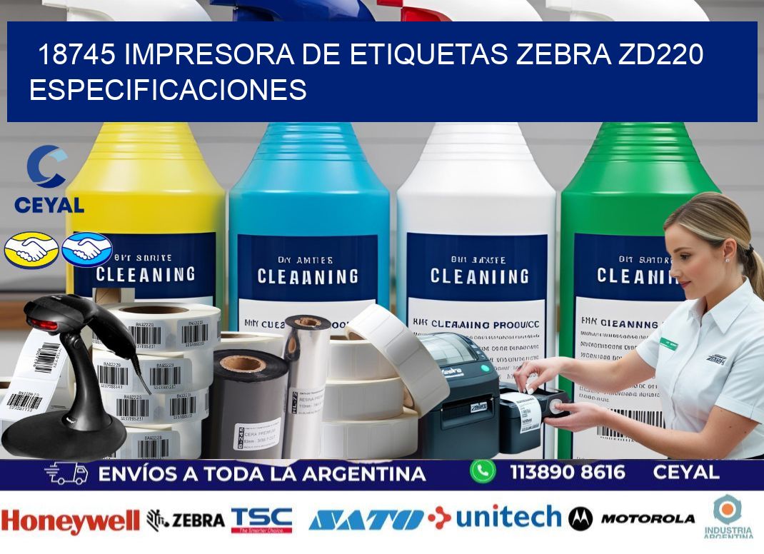 18745 impresora de etiquetas Zebra ZD220 especificaciones