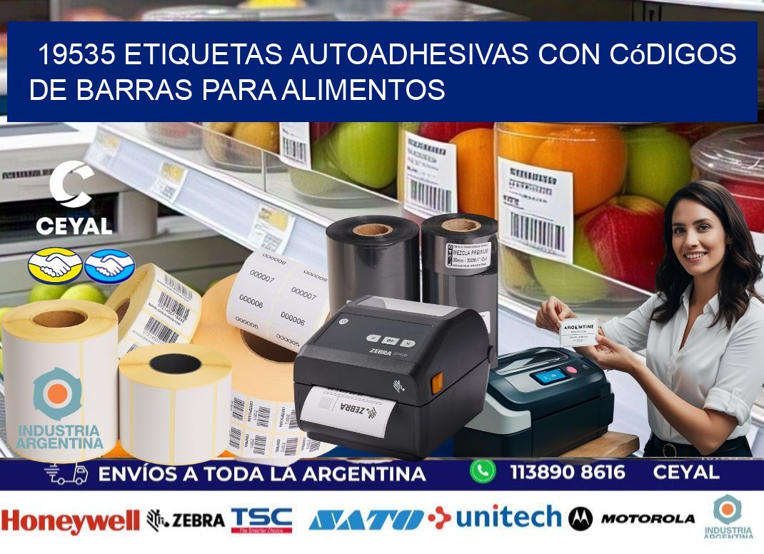 19535 Etiquetas autoadhesivas con códigos de barras para alimentos