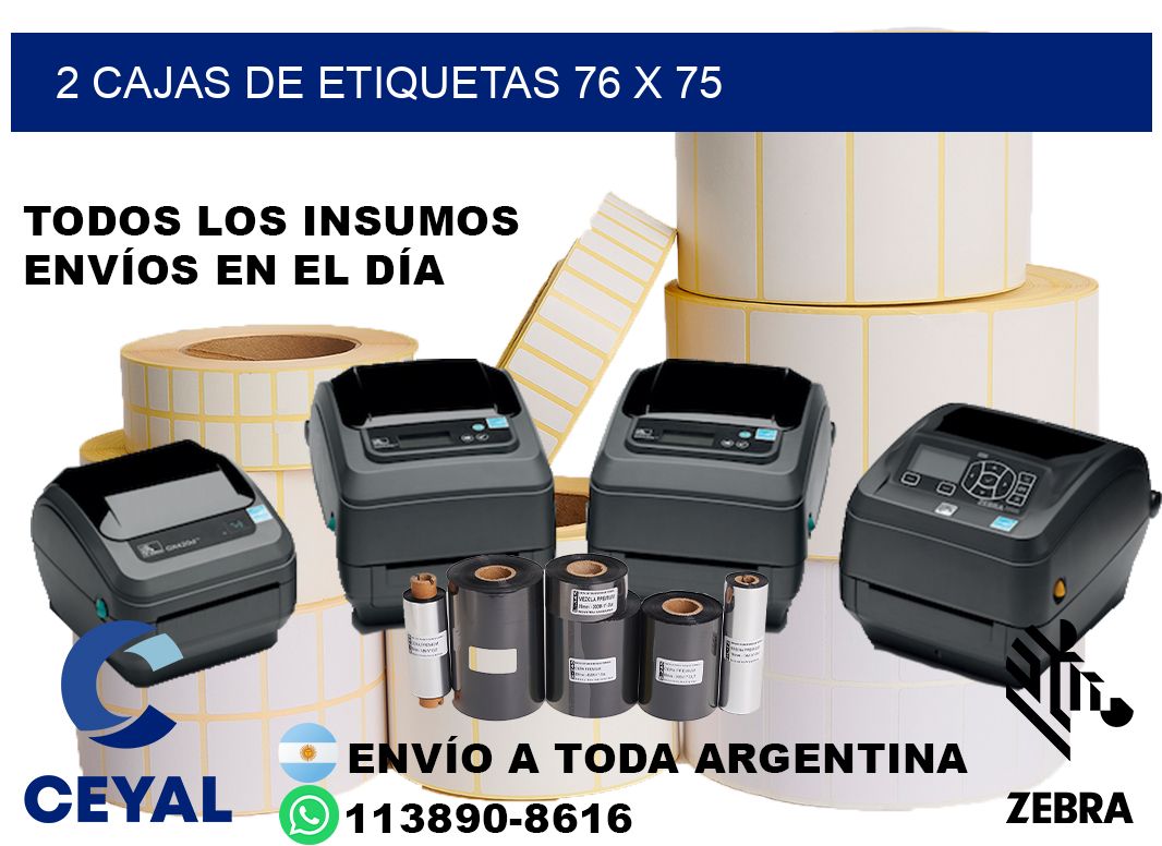 2 cajas de etiquetas 76 x 75