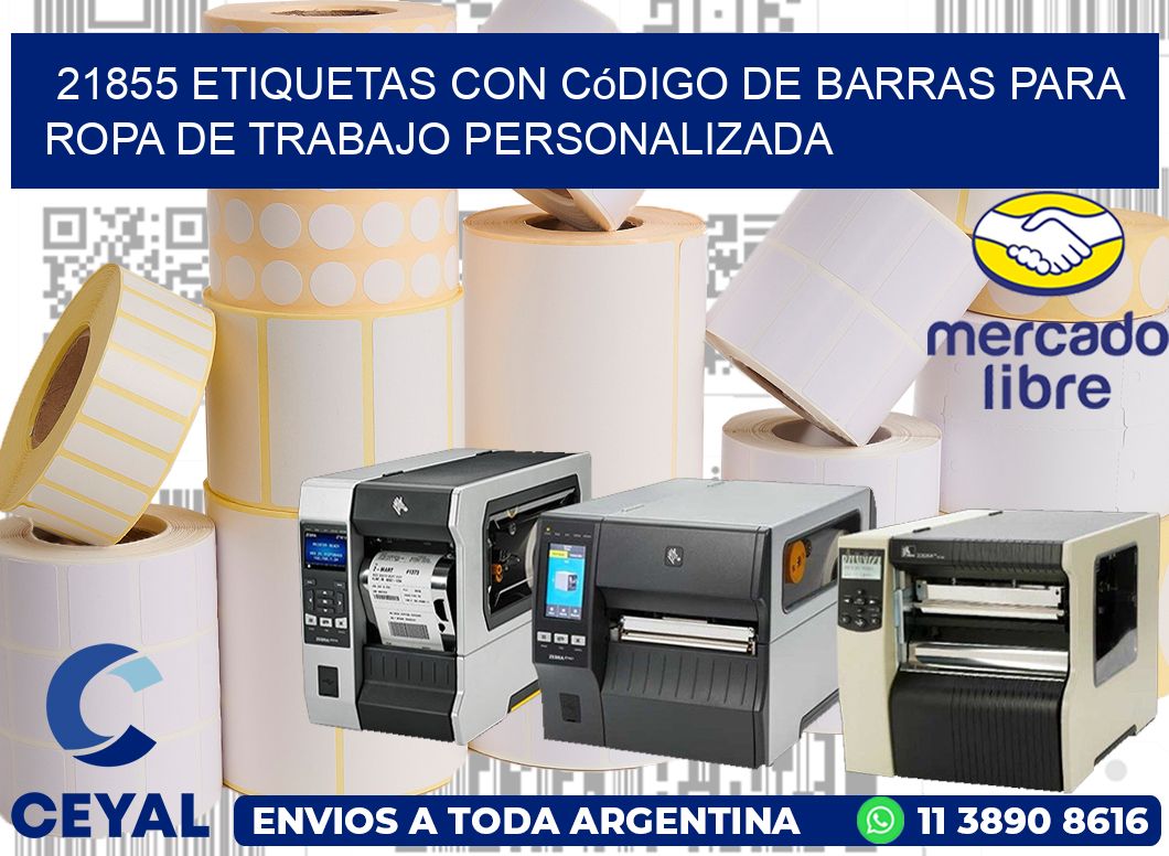 21855 Etiquetas con código de barras para ropa de trabajo personalizada