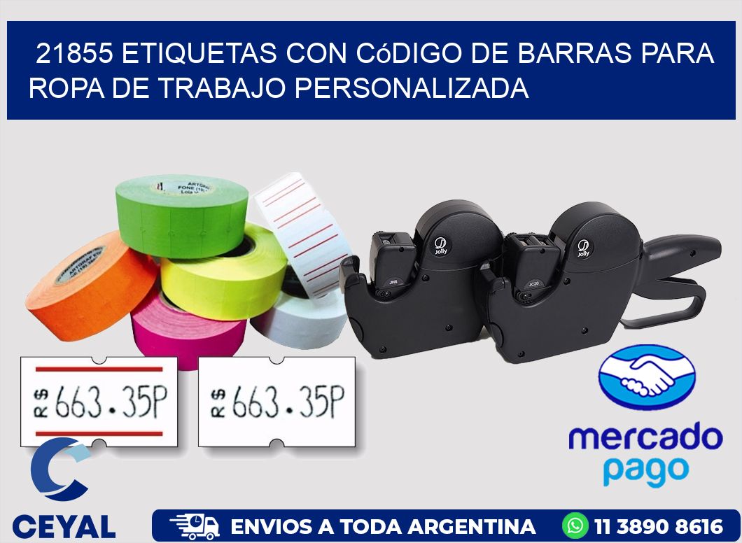 21855 Etiquetas con código de barras para ropa de trabajo personalizada