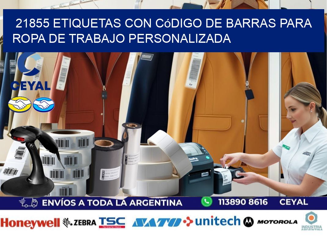 21855 Etiquetas con código de barras para ropa de trabajo personalizada