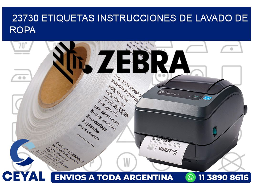 23730 etiquetas instrucciones de lavado de ropa