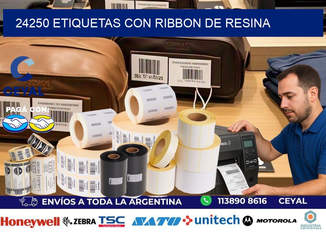 24250 etiquetas con ribbon de resina