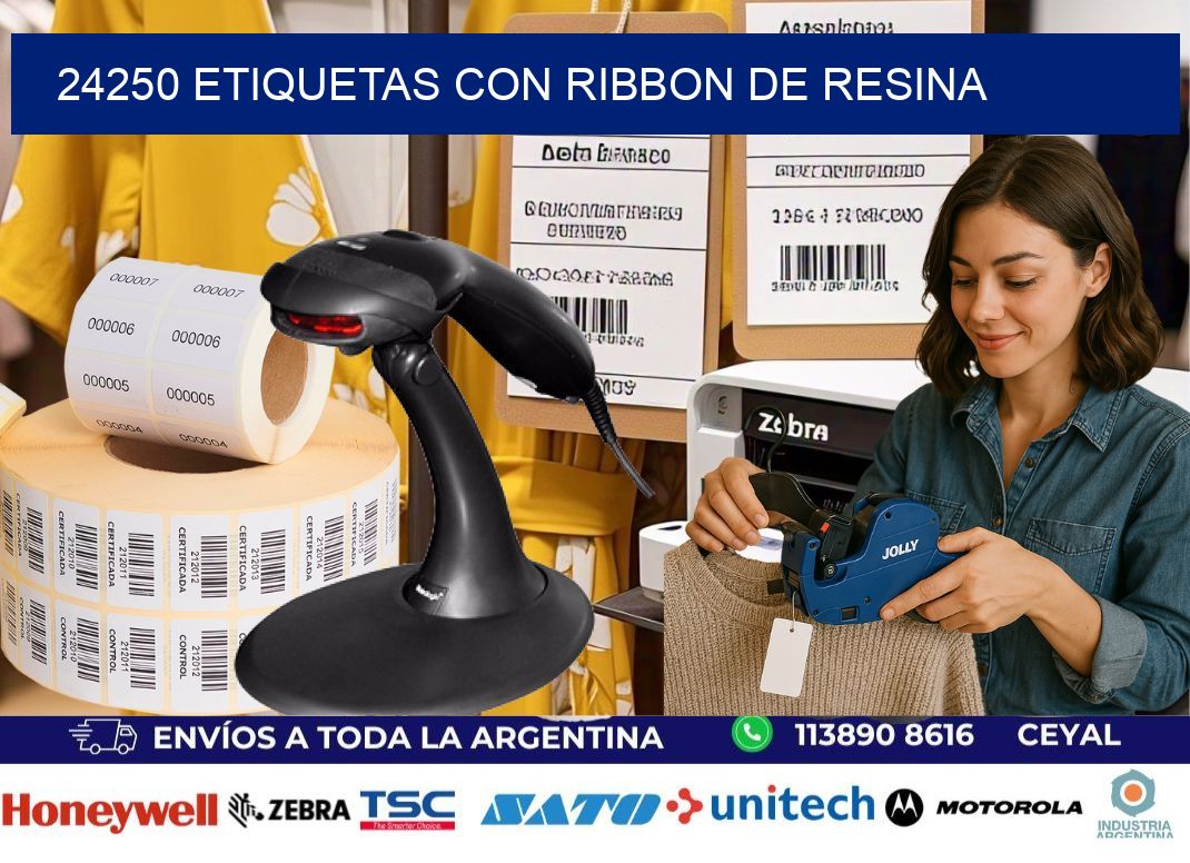 24250 etiquetas con ribbon de resina