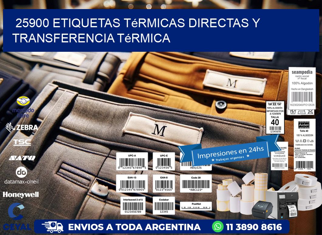 25900 etiquetas térmicas directas y transferencia térmica
