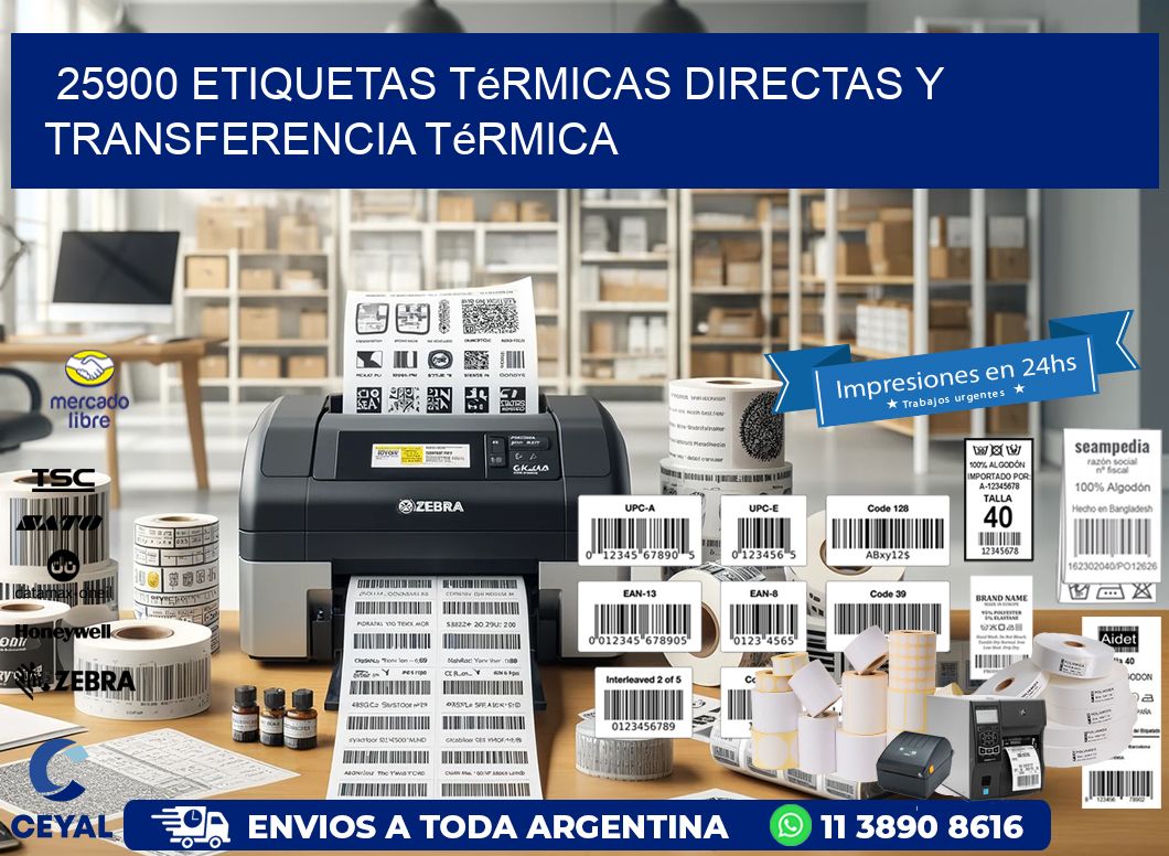 25900 etiquetas térmicas directas y transferencia térmica
