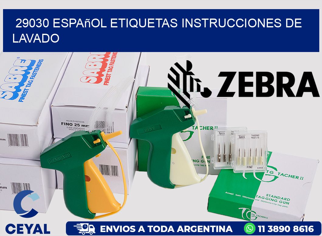 29030 español etiquetas instrucciones de lavado