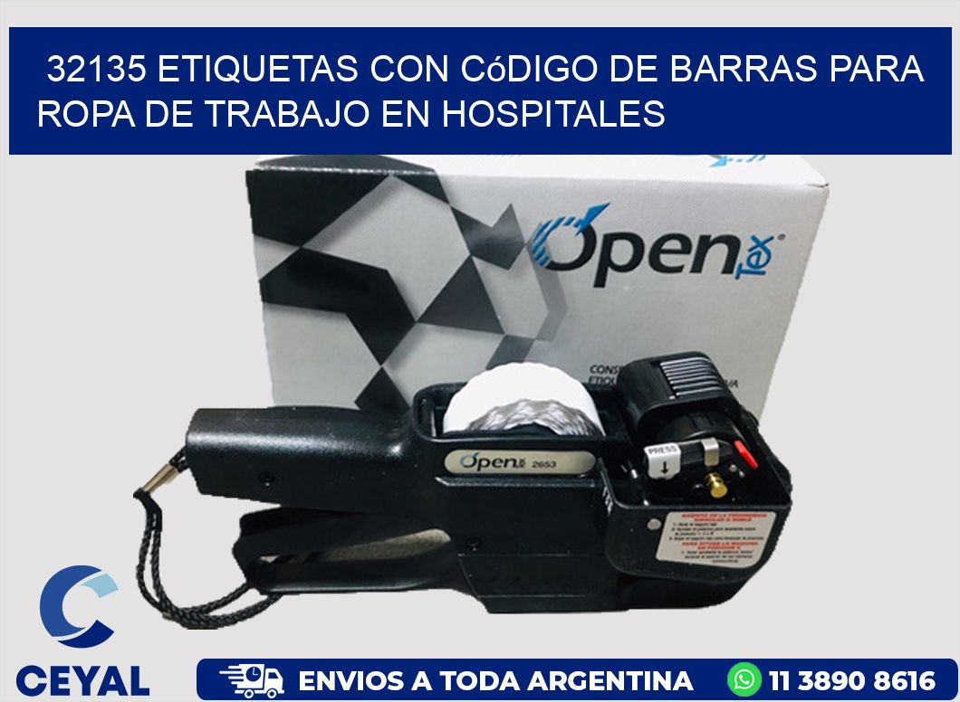 32135 Etiquetas con código de barras para ropa de trabajo en hospitales