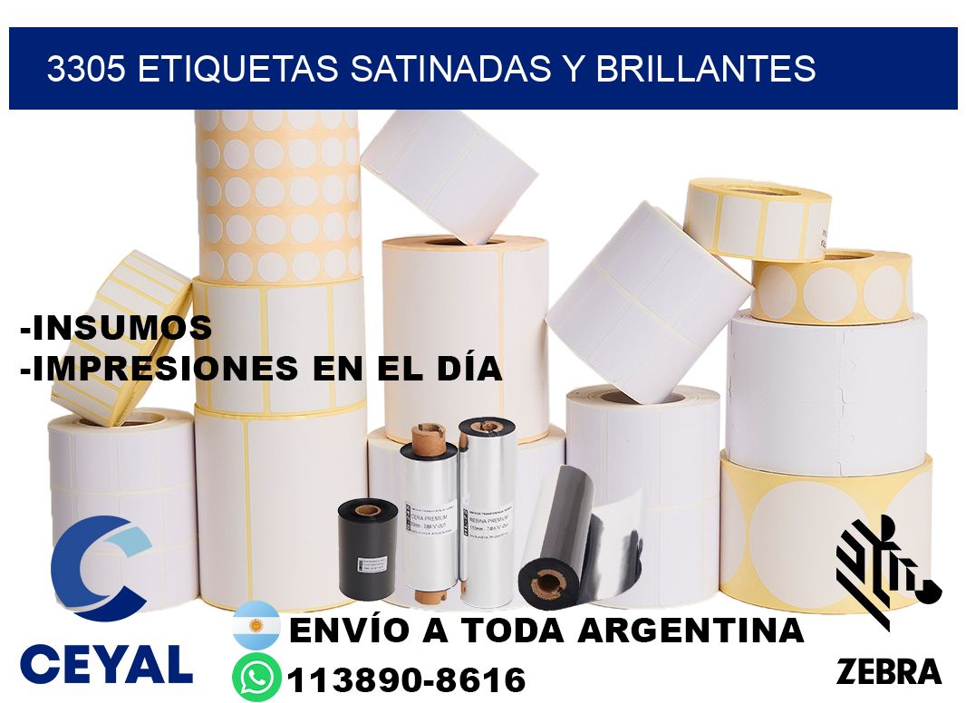 3305 Etiquetas satinadas y brillantes