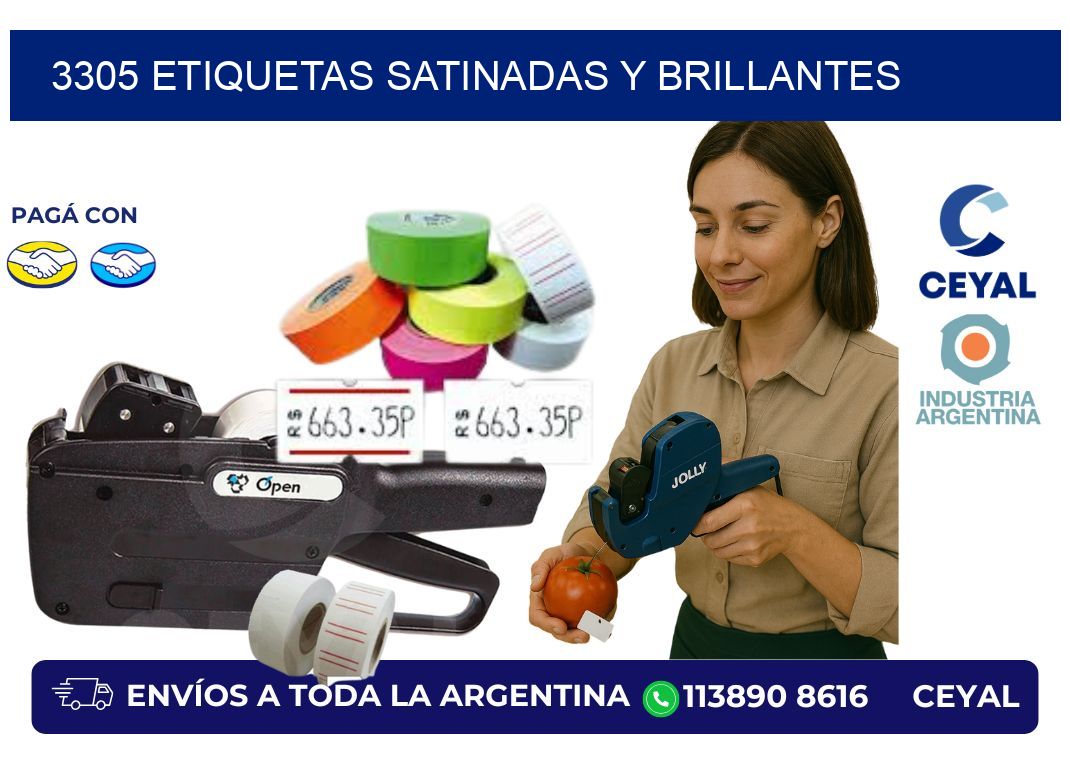 3305 Etiquetas satinadas y brillantes