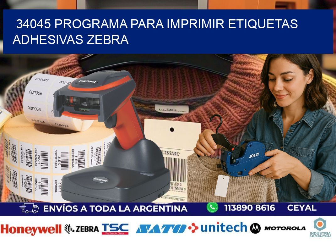 34045 Programa para imprimir etiquetas adhesivas zebra