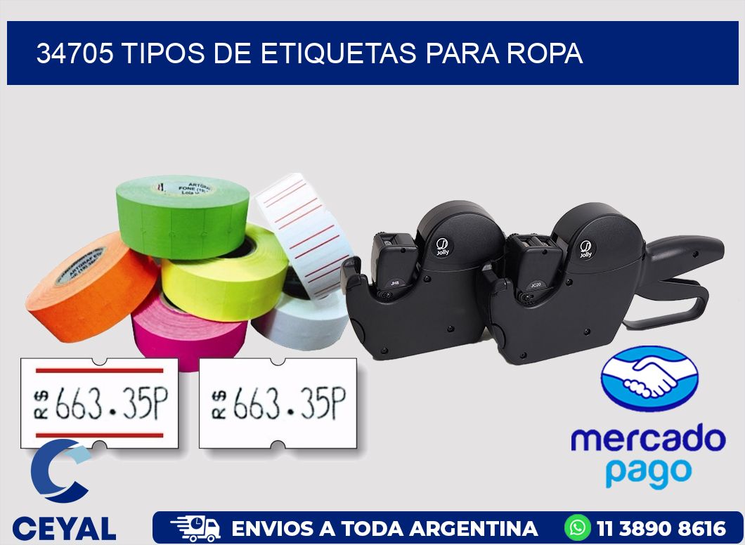 34705 tipos de etiquetas para ropa