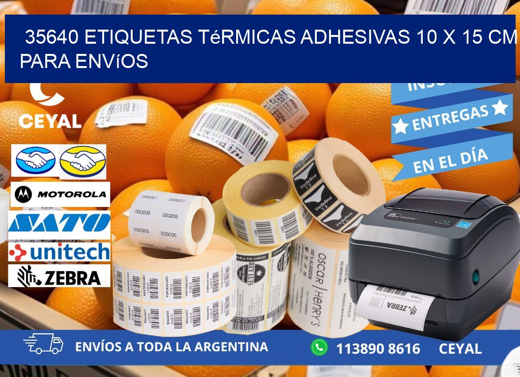 35640 Etiquetas Térmicas Adhesivas 10 x 15 cm para Envíos