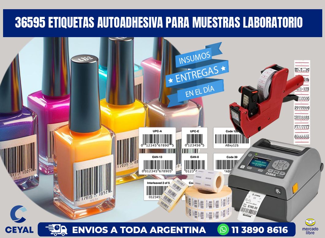 36595 etiquetas autoadhesiva para muestras laboratorio