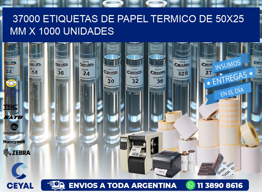 37000 Etiquetas De Papel Termico De 50×25 Mm X 1000 Unidades