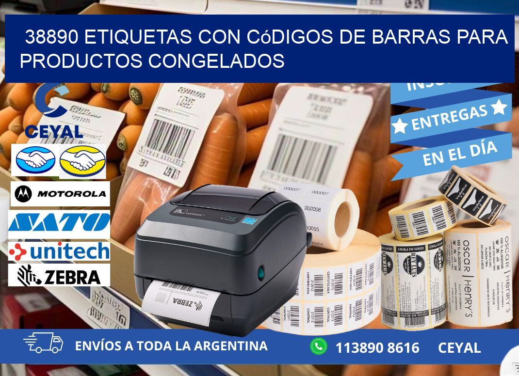38890 Etiquetas con códigos de barras para productos congelados