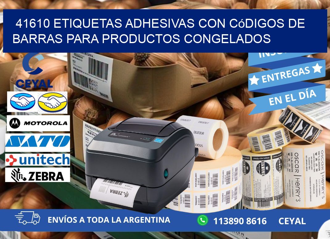 41610 Etiquetas adhesivas con códigos de barras para productos congelados