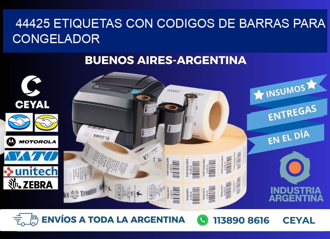 44425 Etiquetas con codigos de barras para congelador