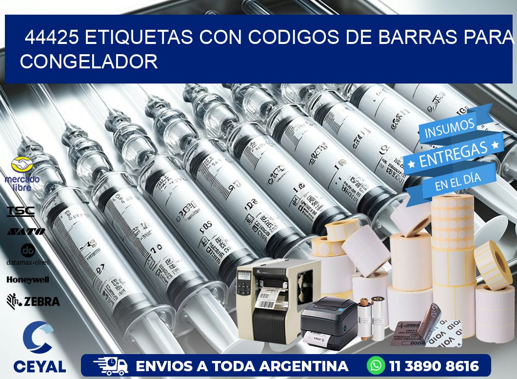 44425 Etiquetas con codigos de barras para congelador