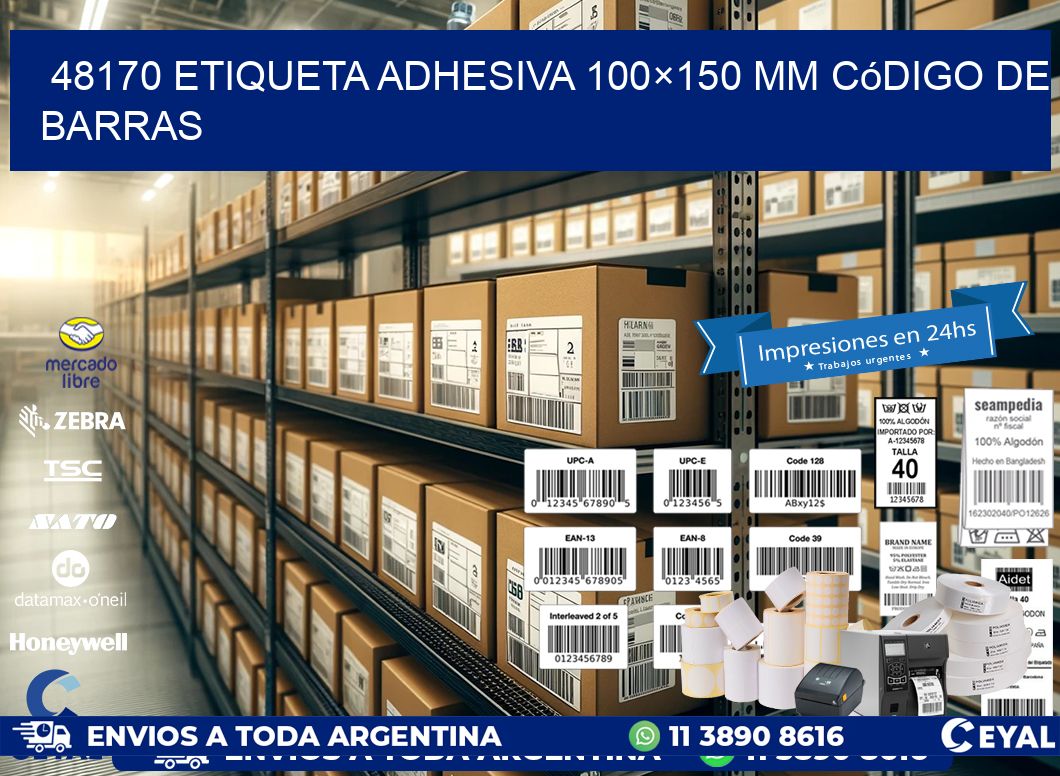 48170 etiqueta adhesiva 100×150 mm código de barras