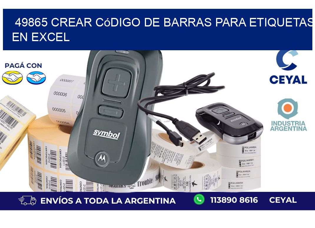 49865 Crear código de barras para etiquetas en Excel