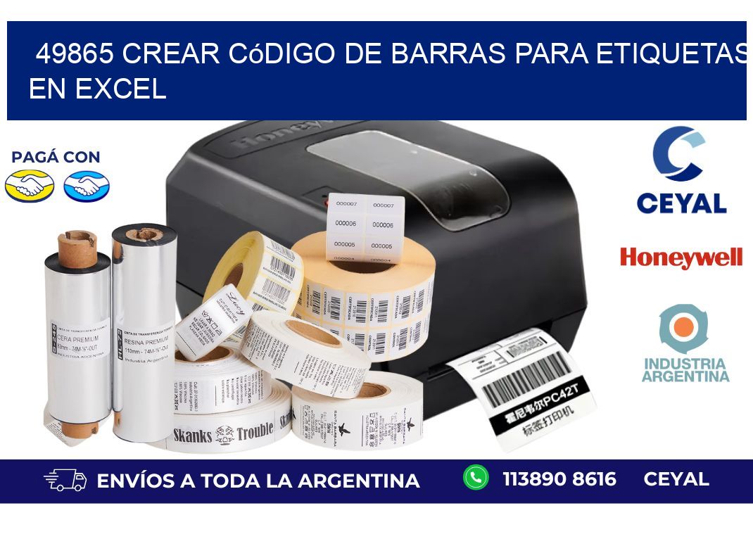 49865 Crear código de barras para etiquetas en Excel