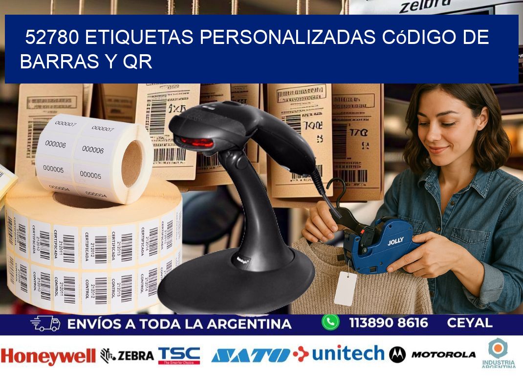 52780 etiquetas personalizadas código de barras y QR